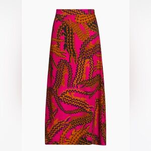 🆕 NWT - FARM RIO CROCODILE MIDI SKIRT - Color: CROCO PINK - Size: XS